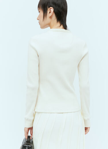 Raised Placket Ribbed Top Bottega Veneta Raised Placket Ribbed Top Beige bov0256027