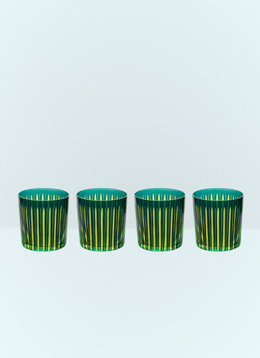 L'Objet Set Of Four Prism Cocktail Glasses Green wps0691626
