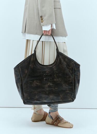 Miu Miu Ivy Leather Bag Beige miu0256026