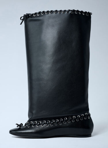 August Barron Level Flat Boots Black all0262001