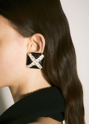 Tom Wood Crystal Cross Earrings Silver tmw0248019