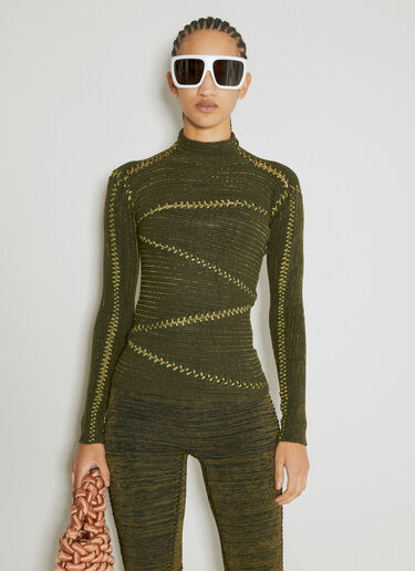 Mummy High Neck Knit Top Isa Boulder Mummy High Neck Knit Top Green isa0253012