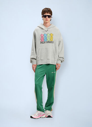 Logo Motif Hooded Sweatshirt Palm Angels Logo Motif Hooded Sweatshirt Grey pma0160035