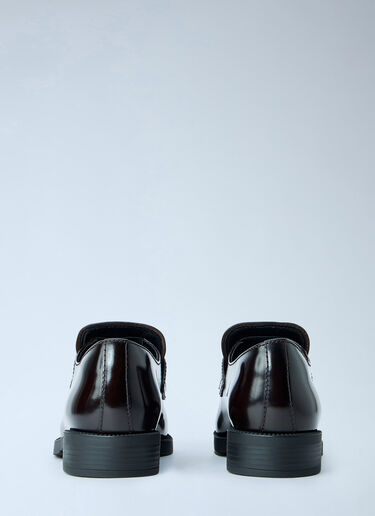 LN-CC® - Prada: Leather Loafers with Logo Plaque - Brown Prada Leather Loafers with Logo Plaque Brown pra0265016