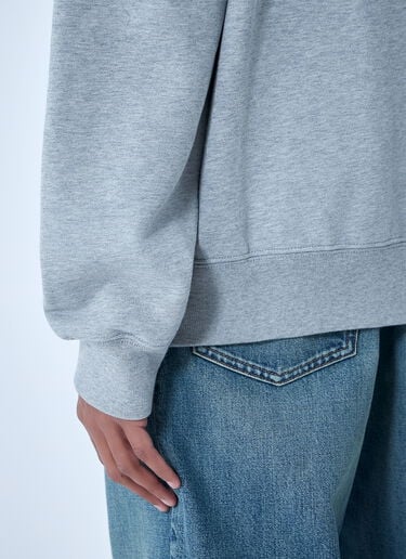 Miu Miu Logo Motif Zip-Up Sweatershirt Grey miu0164010