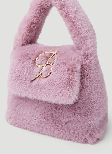 Blumarine Crystal B Faux Fur Handbag Pink blm0252013