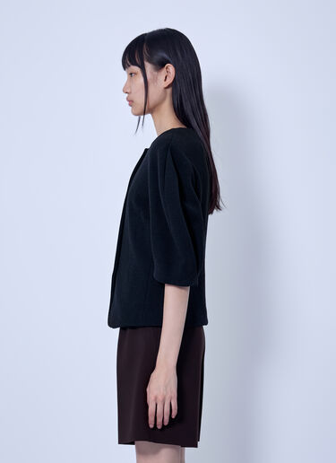 LN-CC® - Max Mara: Puff Sleeve Buttoned Jacket - Black Max Mara Puff Sleeve Buttoned Jacket Black max0266014