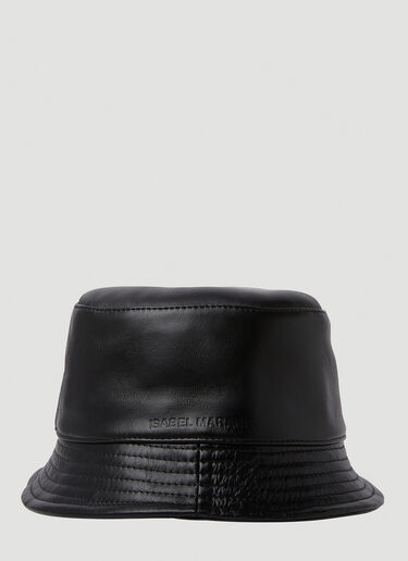 Isabel Marant Haley Leather Bucket Hat Black ibm0150014