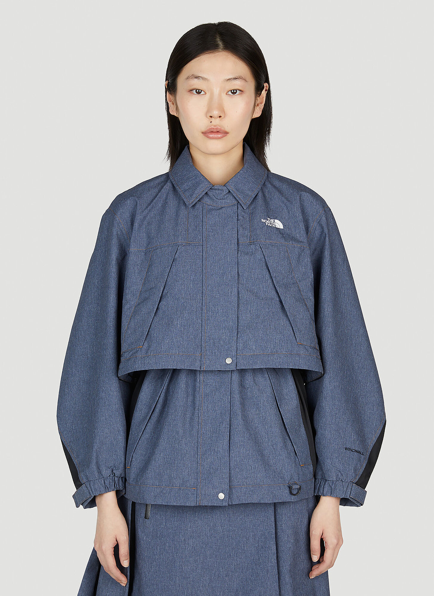 The North Face Layered Jacket In Dark Blue