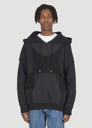 DRx FARMAxY FOR LN-CC Upcycled Crochet Hooded Sweatshirt Black drx0347012