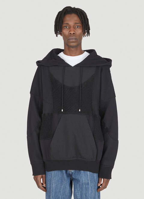 The Elder Statesman Upcycled Crochet Hooded Sweatshirt Green tes0150001