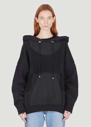 DRx FARMAxY FOR LN-CC Upcycled Crochet Hooded Sweatshirt Black drx0347012