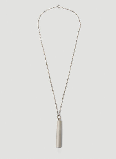 Vetements Silver Snuff Necklace in Metallic for Men