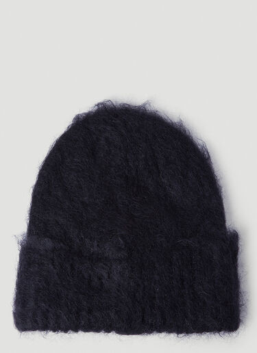 Fuzzy Knit Beanie Hat Moncler Fuzzy Knit Beanie Hat Black mon0254032