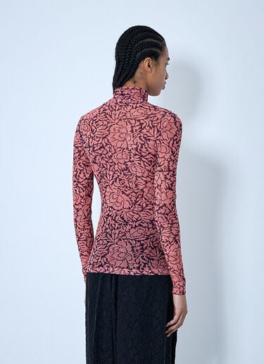 Dries Van Noten プリントメッシュトップス  ピンク dvn0260018