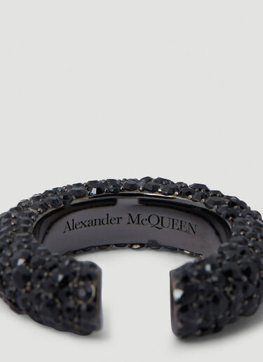 Alexander McQueen Embellished Ear Cuff Black amq0250008