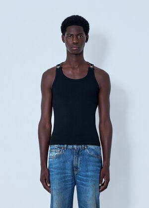 Jean Paul Gaultier Ribbed Tank Top with Metal Hardware Black jpg0364004