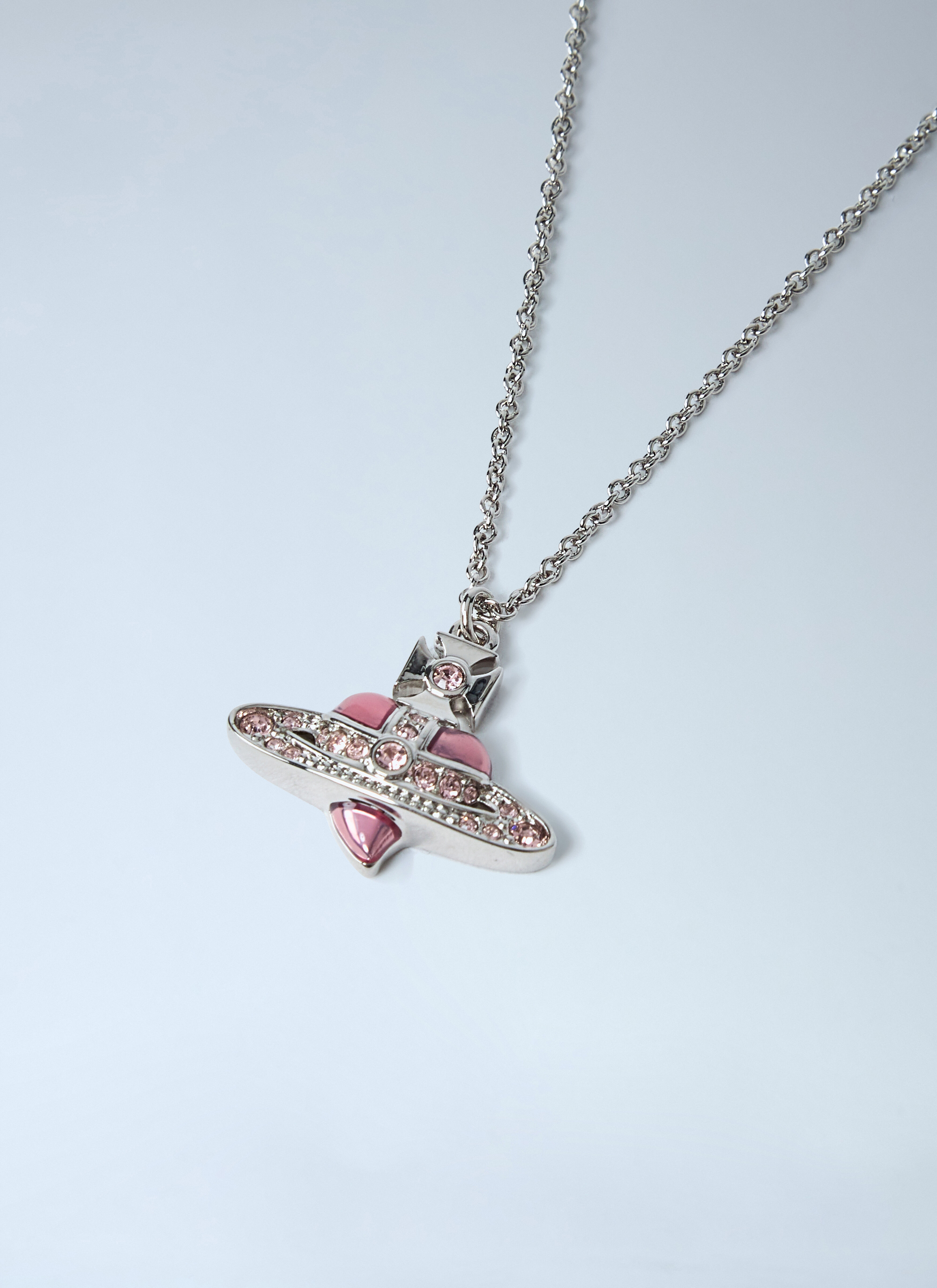 Vivienne Westwood New Diamante Heart Pendant en Silver pour femme