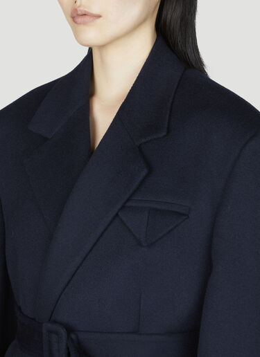 Bottega Veneta Double Wool Cashmere Belted Jacket Navy bov0255106