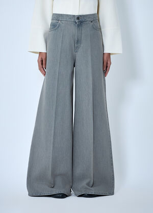 Max Mara Wide-Leg Denim Jeans Grey max0263029