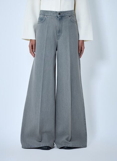 Max Mara Wide-Leg Denim Jeans Grey max0263029