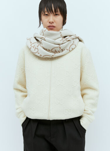 GG Wool Jacquard Scarf Gucci GG Wool Jacquard Scarf Beige guc0255114