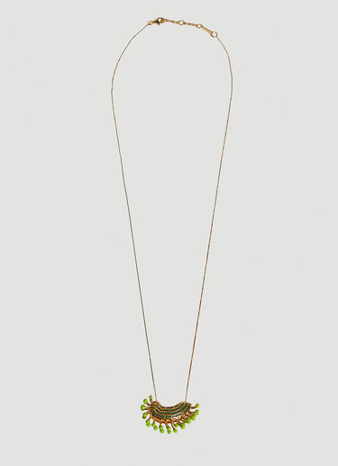 Bottega Veneta Embellished Pendant Necklace Gold bov0248079