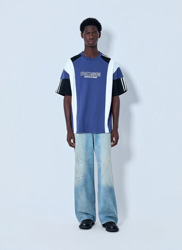 Martine Rose Graphic Panel T-Shirt Blue mtr0164014