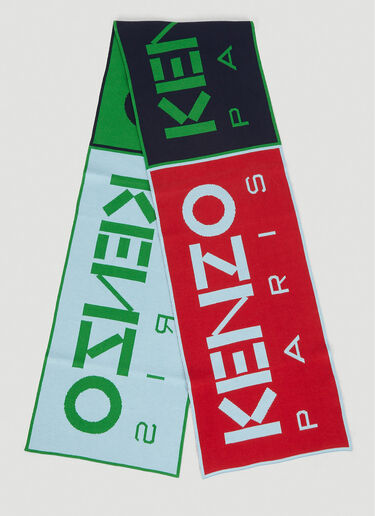 Kenzo Colour Block Logo Print Scarf Multicolour knz0150059