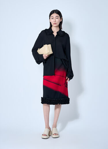 Jil Sander プリントミディスカート  ブラック jil0260004