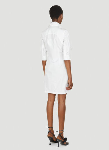 Lourdes Extended Collar Shirt Dress White lou0249007