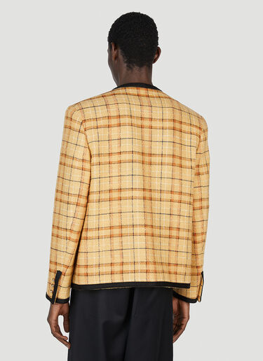 Gucci Collarless Check Blazer Beige guc0152299