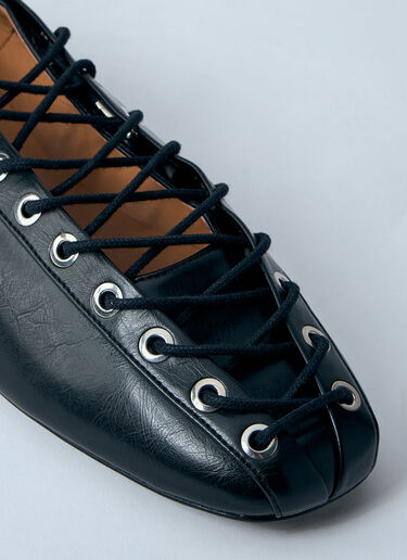 GANNI Oleatex Ballerina Flats Black gan0260019