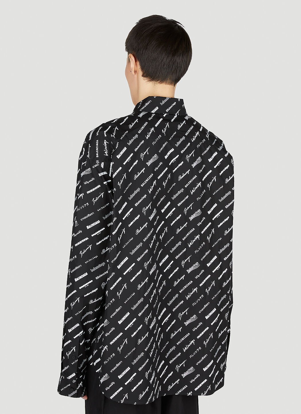 Balenciaga Logo Print Shirt in Black LN CC