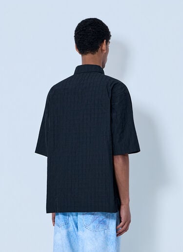 Metalwood Textured Cotton Overshirt Black met0164011