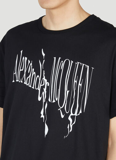 Alexander McQueen 로고 프린트 티셔츠 Black amq0151022