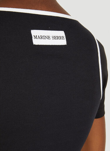 Marine Serre Contrast Trim Bodysuit Black mrs0252004