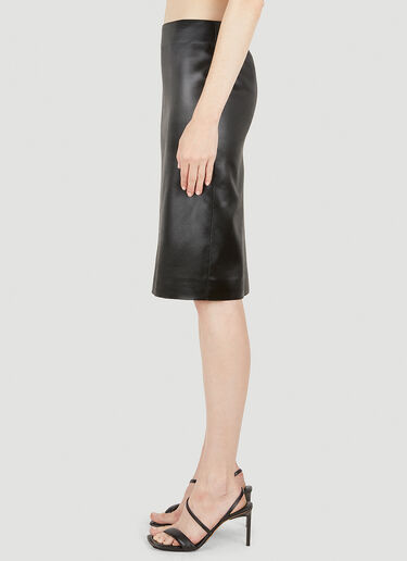 Saint Laurent Satin Pencil Skirt Black sla0247026