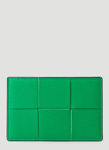 Intreccio Leather Wallet in Green - Bottega Veneta