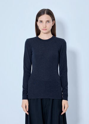 RÓHE Fine Merino Long Sleeve Top Dark Grey roe0265012