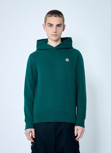 Moncler Logo Patch Hooded Sweatshirt Green mon0159005