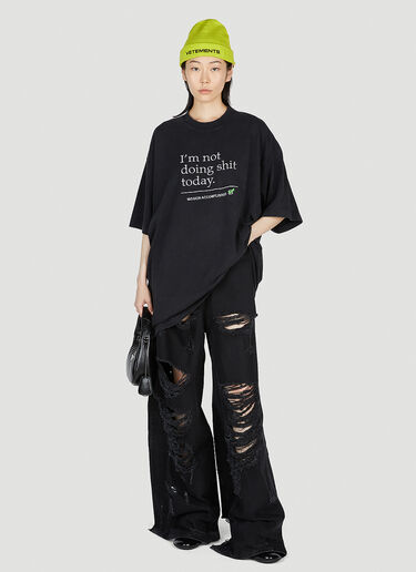 VETEMENTS 标语 T 恤 黑色 vet0254021