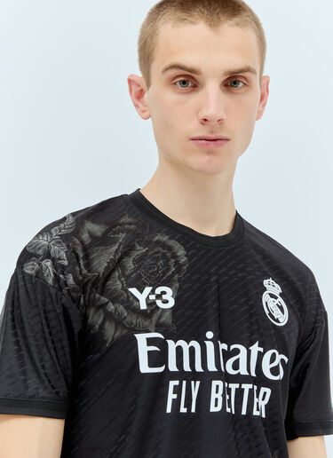 Y-3 x Real Madrid 로고 아플리케 저지 티셔츠 블랙 rma0156004