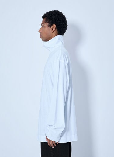 LN-CC® - Dries Van Noten: Hegon Long Sleeve Polo Shirt - White Dries Van Noten Hegon Long Sleeve Polo Shirt White dvn0165014