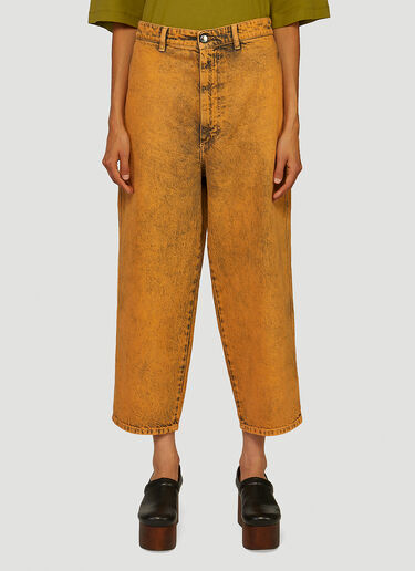 Marni Wide-Leg Cropped Jeans Orange mni0247013