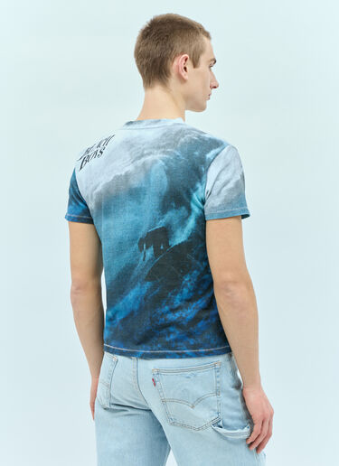 ERL Ripped-Collar Beach Boys T-Shirt Blue erl0156011