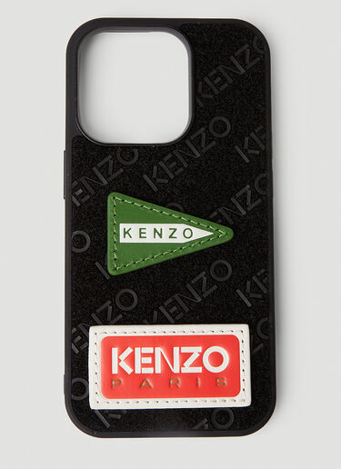 Kenzo Logo Patch iPhone 14 Pro Case Black knz0152048