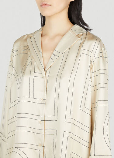 TOTEME Monogram Pyjama Shirt Beige tot0251050