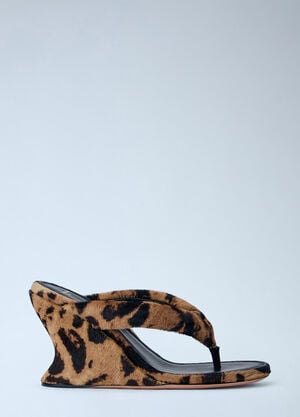 Balenciaga Gaeta Wedge Thong Sandals Brown bal0265043