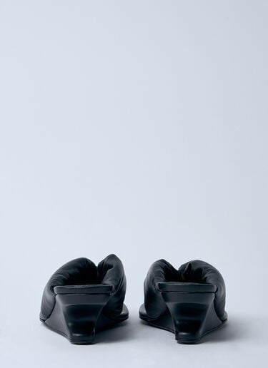 Rick Owens Leather Thong Wedge Sandals Black ric0259019